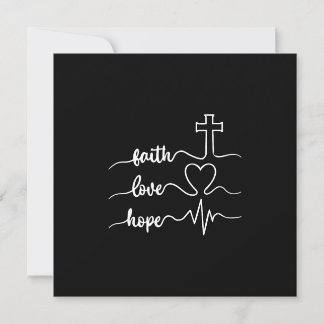 Faith Hope Love Einladung (Vorderseite)