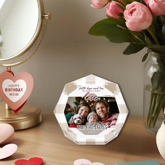 Faith Hope Love Modern Beige Family Fotoblock