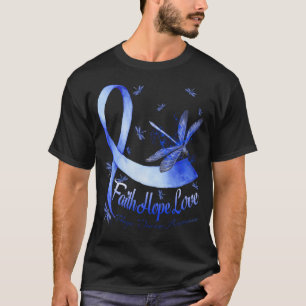 Faith Hope Love Pompe Disease Awareness Dragonfly T-Shirt