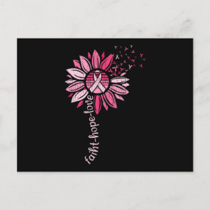 Faith Hope Love Sonnenblume Brustkrebsbewusstsein Postkarte