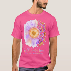 Faith Hope Love Sunflower Butterfly Psoriasis Awar T-Shirt