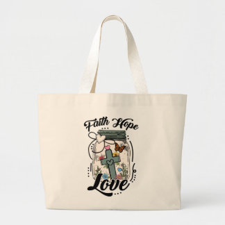 Faith, Hope, Love tote Jumbo Stoffbeutel
