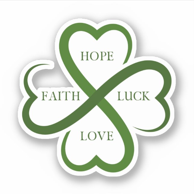 Faith, Hope, Luck, Love      Aufkleber (Vorderseite)