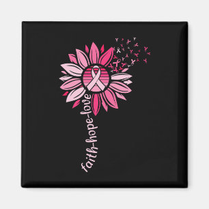Faith Hope Sunflower Pink Brustkrebs Bewusstsein Magnet