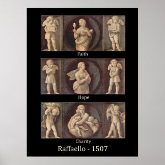 Faith Hope Wohltätigkeit von Raphael Poster Print