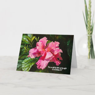 Faith Hübsch Pink Hibisken Blume Art Note Card Dankeskarte