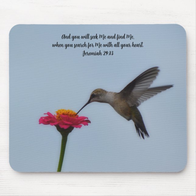 Faith Hummingbird Bible Verse Jeremiah Mouse Pad Mousepad (Vorne)
