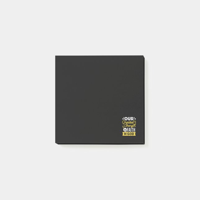 Faith in God – Our Greatest Strength Quote Post-it Klebezettel (Vorderseite)