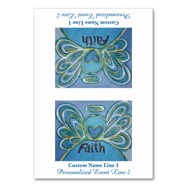 Faith Inspiration Word Engel Table Zent Card Tischnummer (Vorderseite)