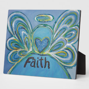 Faith Inspirational Angel Painting Gedicht Plaque Fotoplatte