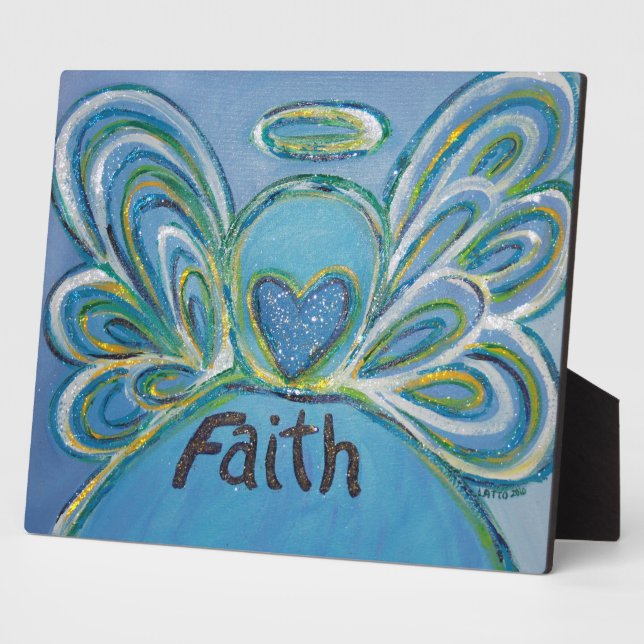 Faith Inspirational Angel Painting Gedicht Plaque Fotoplatte (Seite)