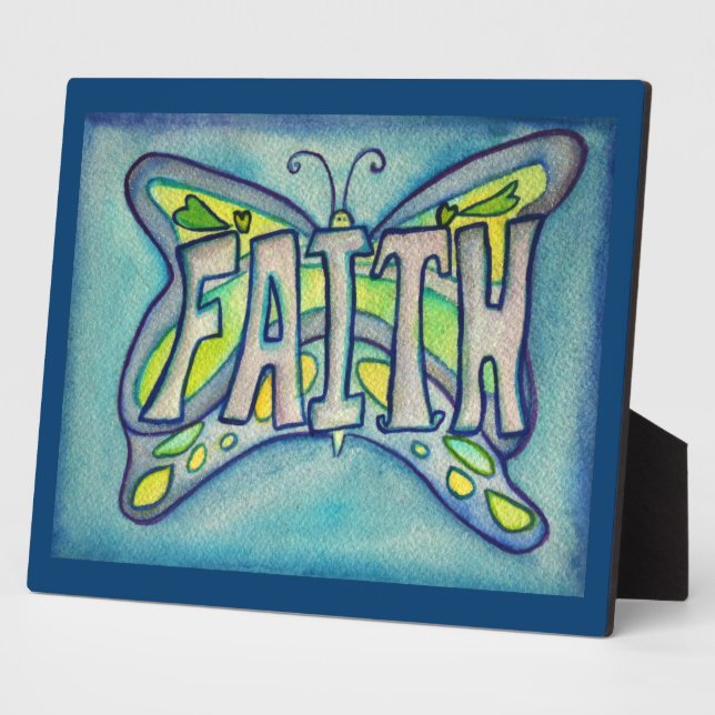 Faith Inspirational Butterfly Malerei Geschenk Pla Fotoplatte (Seite)