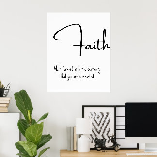 Faith Inspirational Quote Wall Print Poster