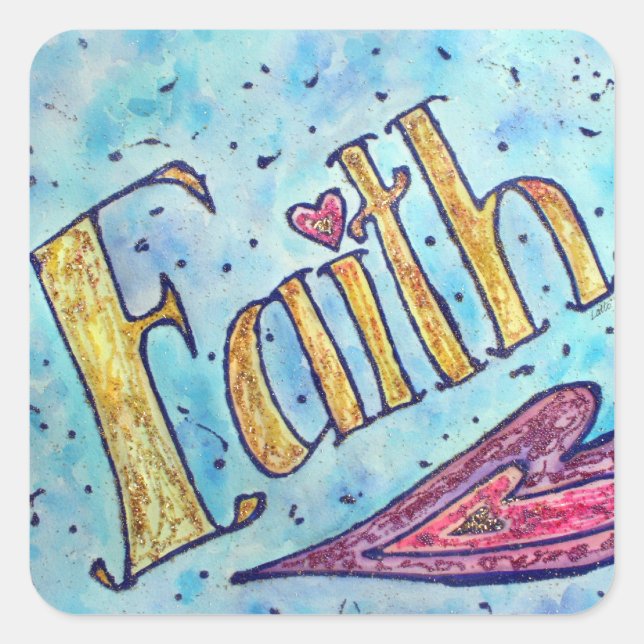 Faith Inspirational Word Art Decal Sticker (Vorderseite)