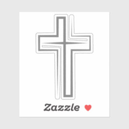 Faith-Inspiriert Gray Cross Symbol Aufkleber