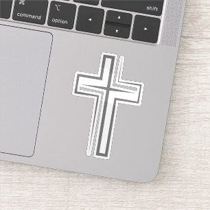 Faith-Inspiriert Gray Cross Symbol Aufkleber