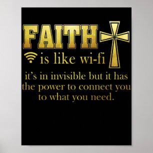 Faith Is Like Wifi Christian Pastoral Definition Poster