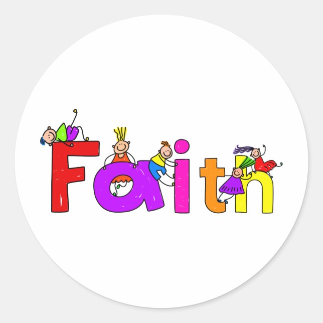 Faith Kids Runder Aufkleber (Vorderseite)