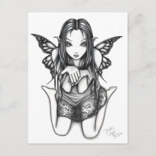 "Faith" Kneeling Butterfly Fairy Art Postcard Postkarte