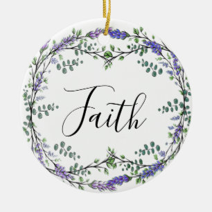 Faith Lavender Eucalyptus violette Blumen boho Keramik Ornament