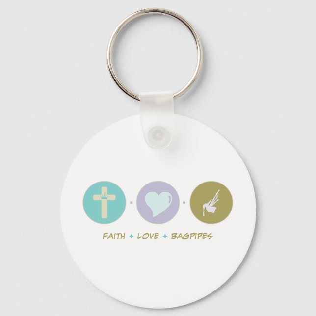 Faith Liebe Bagpipe Schlüsselanhänger (Vorderseite)