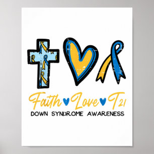 Faith Liebe Down Syndrome Awareness Christlich Men Poster