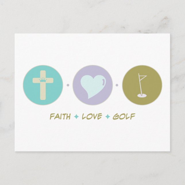 Faith Liebe Golf Postkarte (Vorderseite)