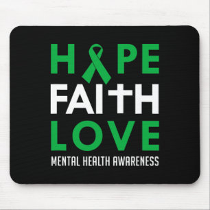 Faith Liebe Green Ribbon Mental Health Awareness Mousepad