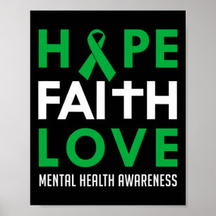 Faith Liebe Green Ribbon Mental Health Awareness Poster