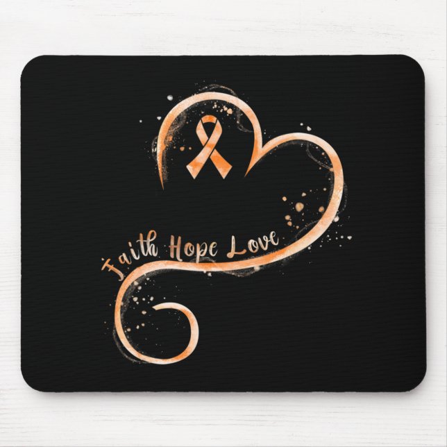 Faith Liebe Hope Courage Aml Leukemia Awareness Mousepad (Vorne)