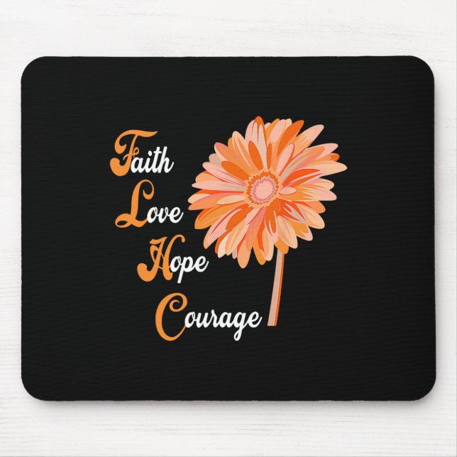 Faith Liebe Hope Courage Aml Leukemia Awareness Mousepad (Vorne)