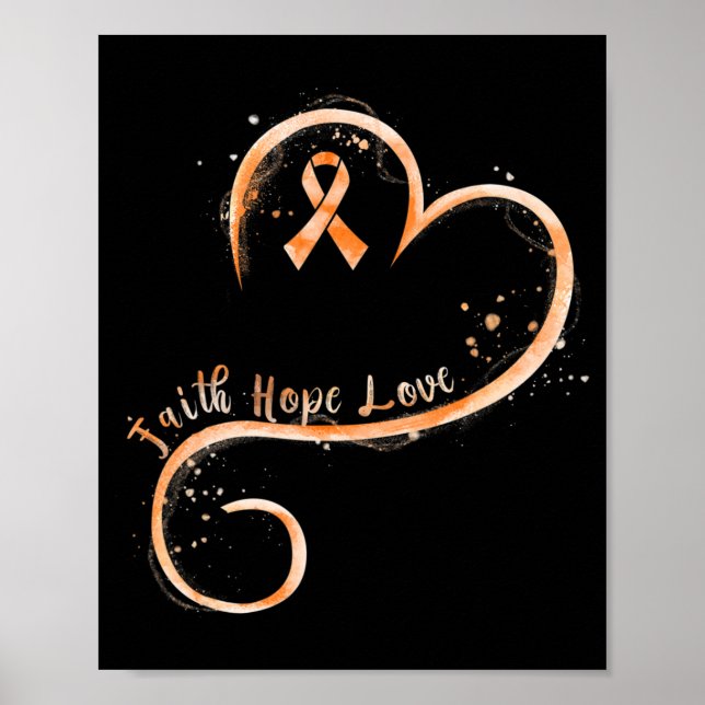 Faith Liebe Hope Courage Aml Leukemia Awareness Poster (Vorne)
