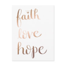 Faith Liebe Hope Gold Fox Postcard