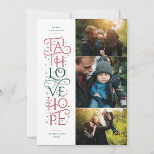 Faith Liebe Hope Multi Foto Holiday Card Feiertagskarte