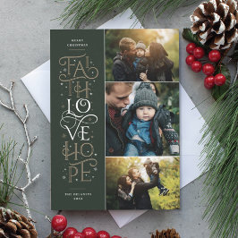 Faith Liebe Hope Multi Foto Holiday Card Feiertagskarte