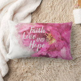 Faith Liebe & Hope Pink Floral Lendenkissen