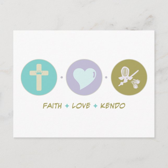Faith Liebe Kendo Postkarte (Vorderseite)