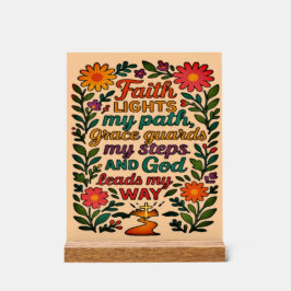 Faith Lights My Path Christian Art - Inspirational Acrylschild