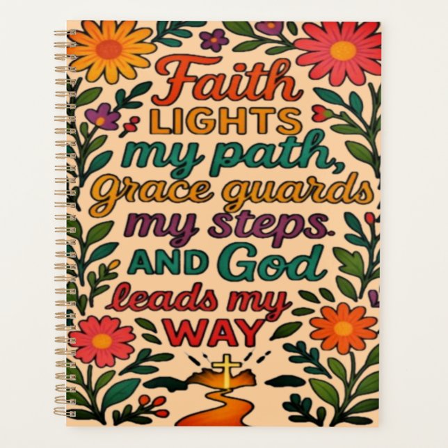Faith Lights My Path Christian Art - Inspirational Planer (Vorderseite)