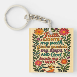 Faith Lights My Path Christian Art - Inspirational Schlüsselanhänger