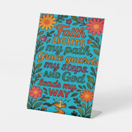 Faith Lights My Path Christian Art - Inspirational Sockelschild