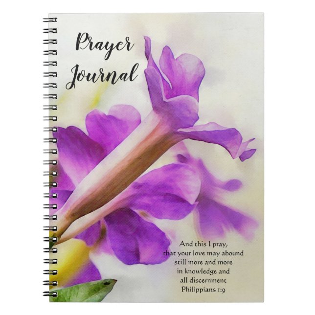 Faith Lila Blume Art Prayer Journal Notizblock (Vorderseite)