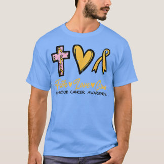 Faith Love Cure Childhood Cancer Awareness Ribbon T-Shirt