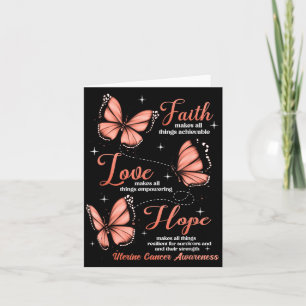 Faith Love Hope Butterfly Gebärmutterkrebs-Bewusst Karte