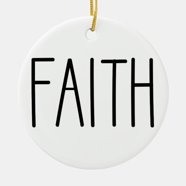 FAITH - Minimal Round Christmas Ornament (Vorne)