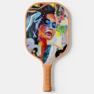 Faith Monogram Initial Red Florals Pickleball Schläger