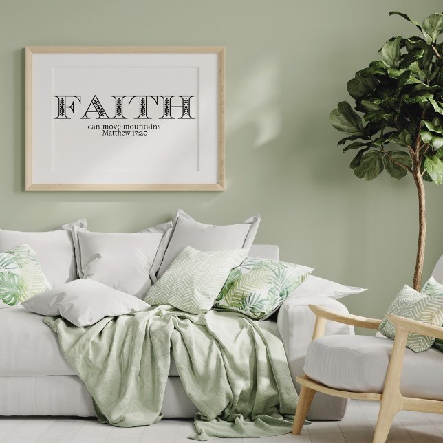 Faith Moves Mountains Christlich Poster (Faith Can Move Mountains Bible Scripture Quote)