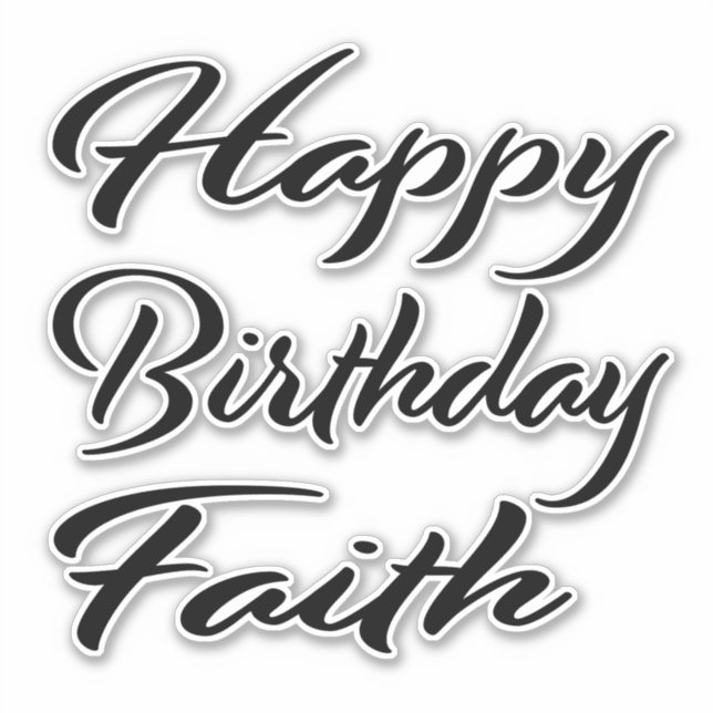 Faith Name Vorname black Sticker Geburtstag (Vorderseite)