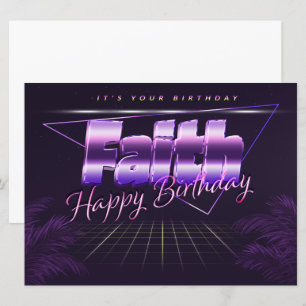 Faith Name Vorname lila retro Karte Geburtstag