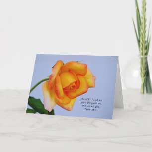 Faith Orange Gold Rose Bible Verts Note Card Karte